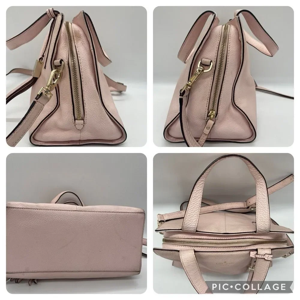 Kate‎ Spade Dominique Pink Leather Street Pebble Purse Handbag Shoulder Strap